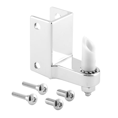 Prime-Line Post Mounted Gravity Pivot Hinge, 1in, Zamak, Chrome Finish, 1/2in Pintle, Bottom Hinge 656-8843-T